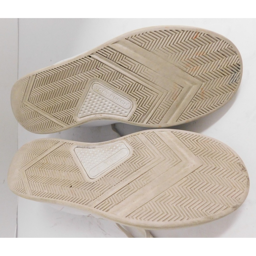 Tory Burch Women Double T Howell Court Sneakers White Size 8.5 - Picture 9 of 9